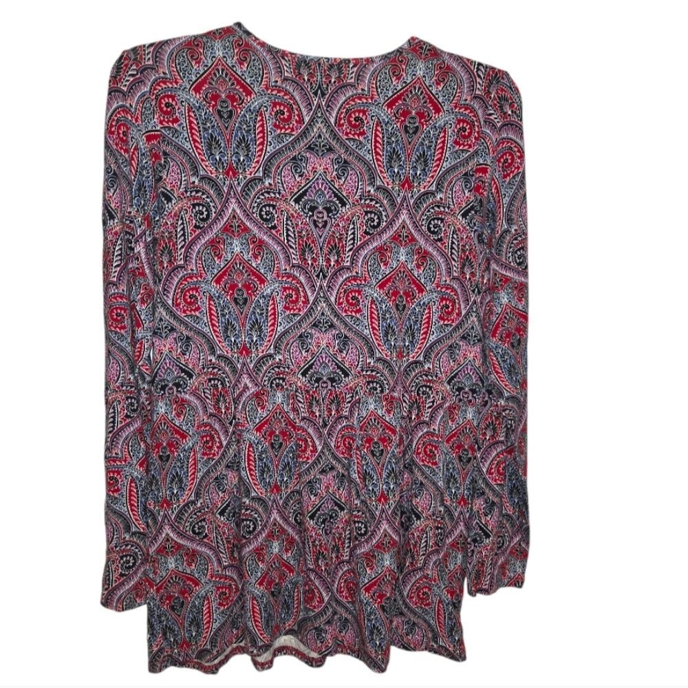 J. Jill Boho Print Rayon Blouse - Picture 3 of 12